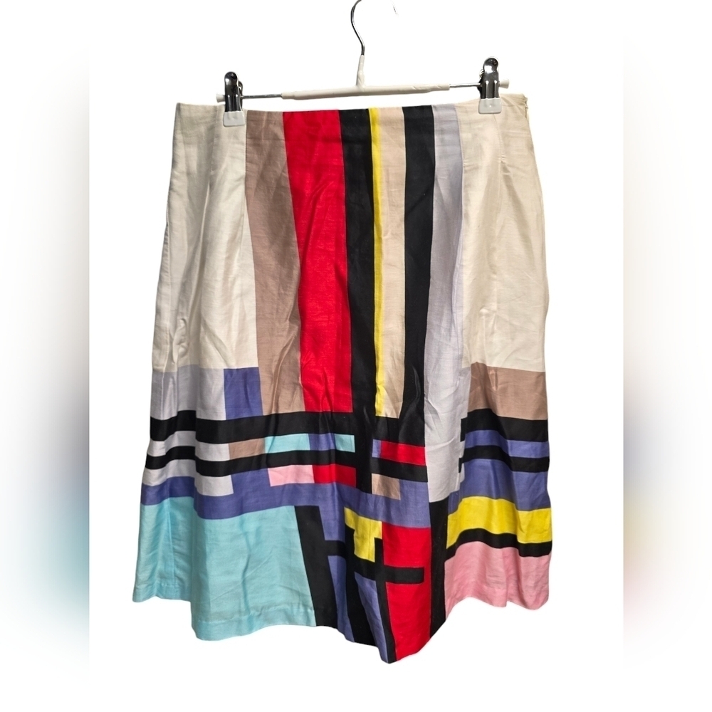 Linea Domani Skirt Size 10 Womens Multicolor Geometric